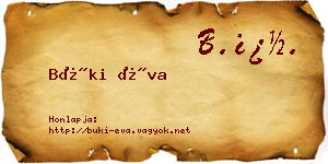Büki Éva névjegykártya